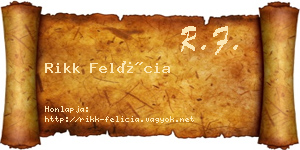 Rikk Felícia névjegykártya